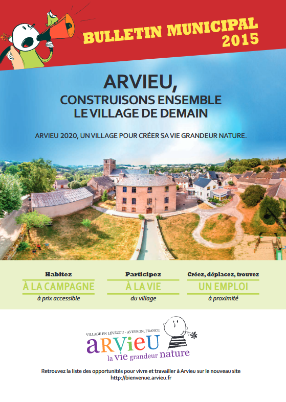 Couverture bulletin municipal 2015 Arvieu