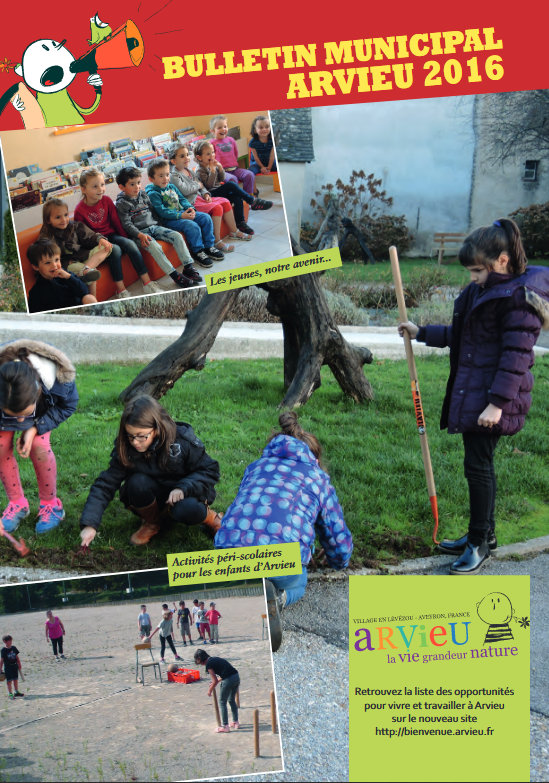 Couverture bulletin municipal 2016 Arvieu